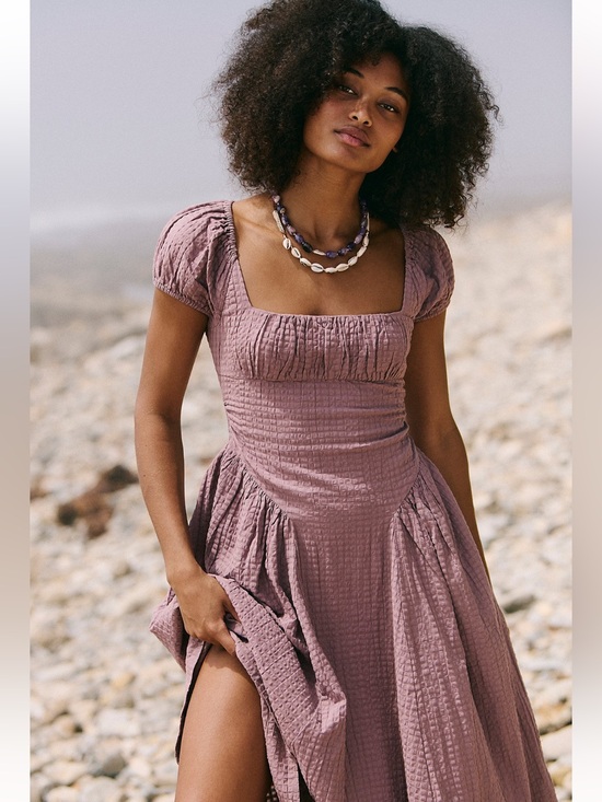 Free People Dresses & Skirts - free people free-est ciara pucker check midi dress NWT